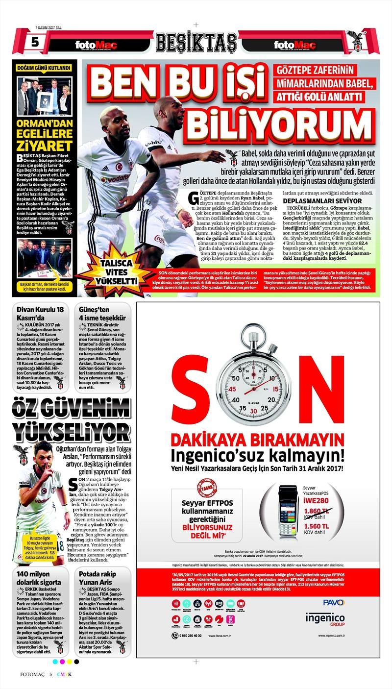 07 Kasım 207 | İşte gazetelerin Beşiktaş manşetleri - Görsel 5