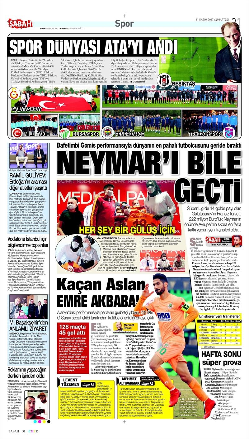 11 Kasım 2017 | Gazetelerin Beşiktaş Manşetleri - Görsel 11