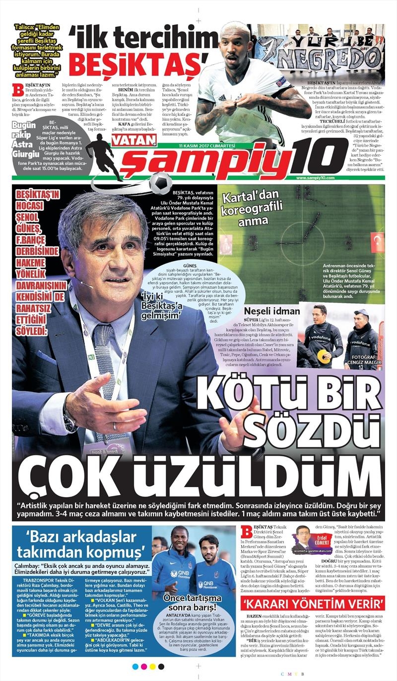 11 Kasım 2017 | Gazetelerin Beşiktaş Manşetleri - Görsel 14