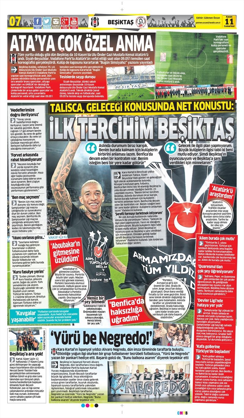 11 Kasım 2017 | Gazetelerin Beşiktaş Manşetleri - Görsel 5