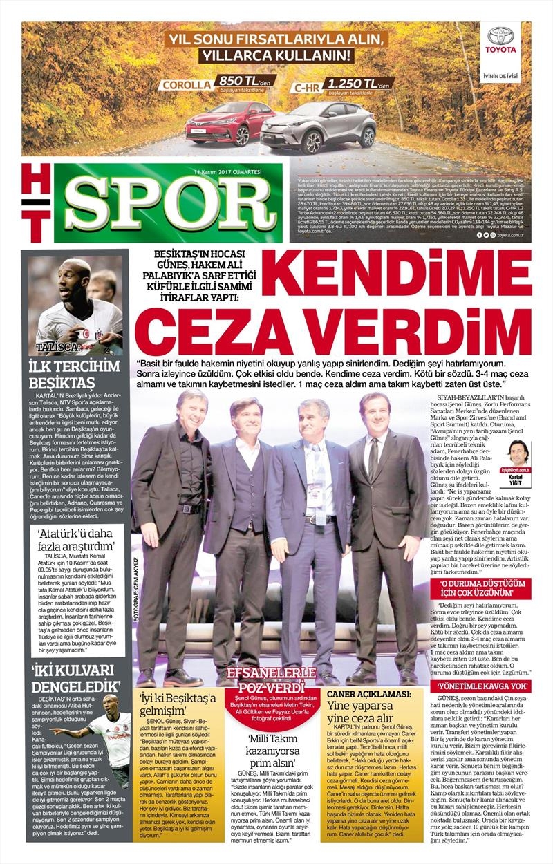11 Kasım 2017 | Gazetelerin Beşiktaş Manşetleri - Görsel 8