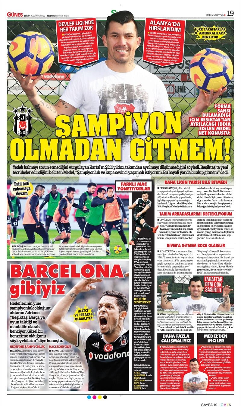 14 Kasım 2017 | Gazetelerin Beşiktaş Manşetleri - Görsel 4