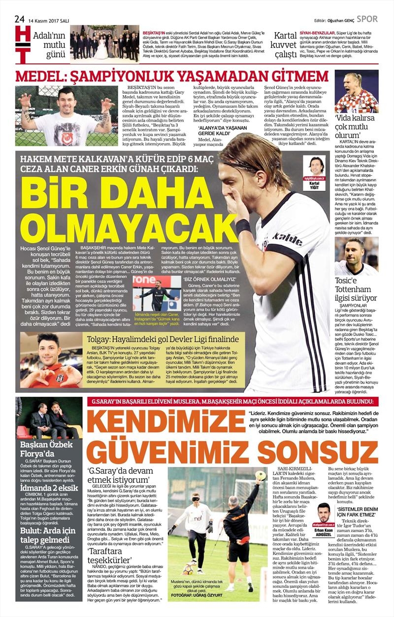 14 Kasım 2017 | Gazetelerin Beşiktaş Manşetleri - Görsel 5