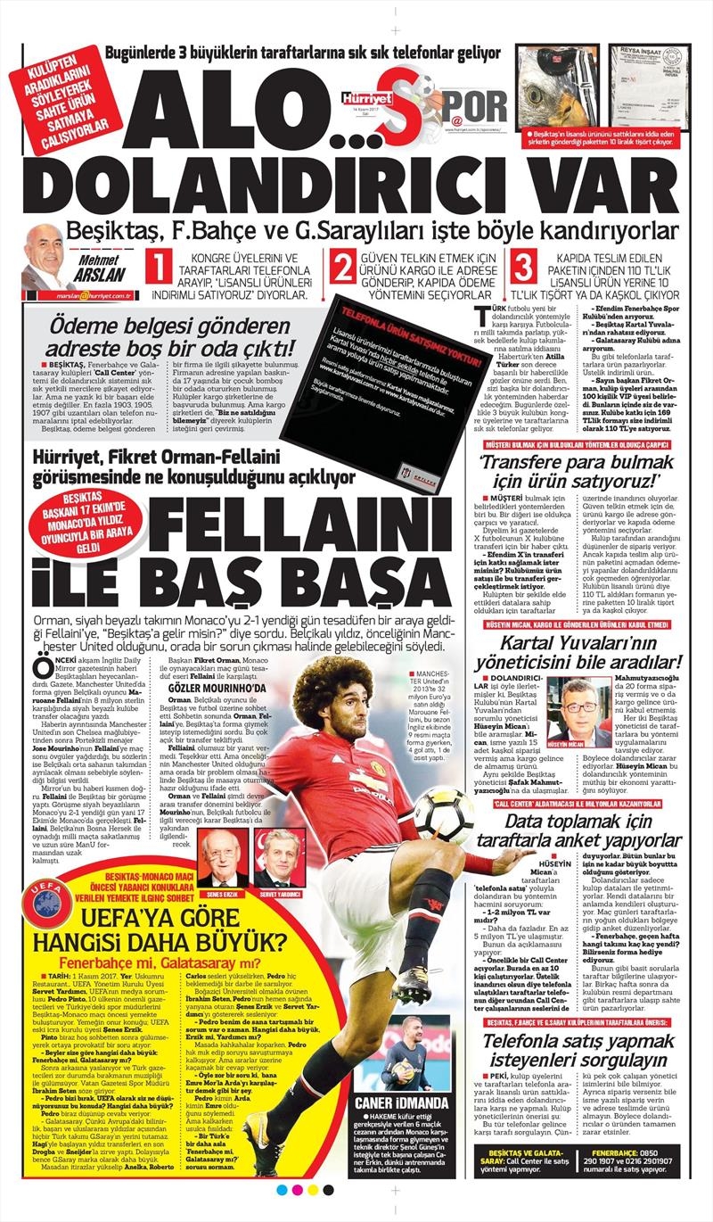 14 Kasım 2017 | Gazetelerin Beşiktaş Manşetleri - Görsel 6