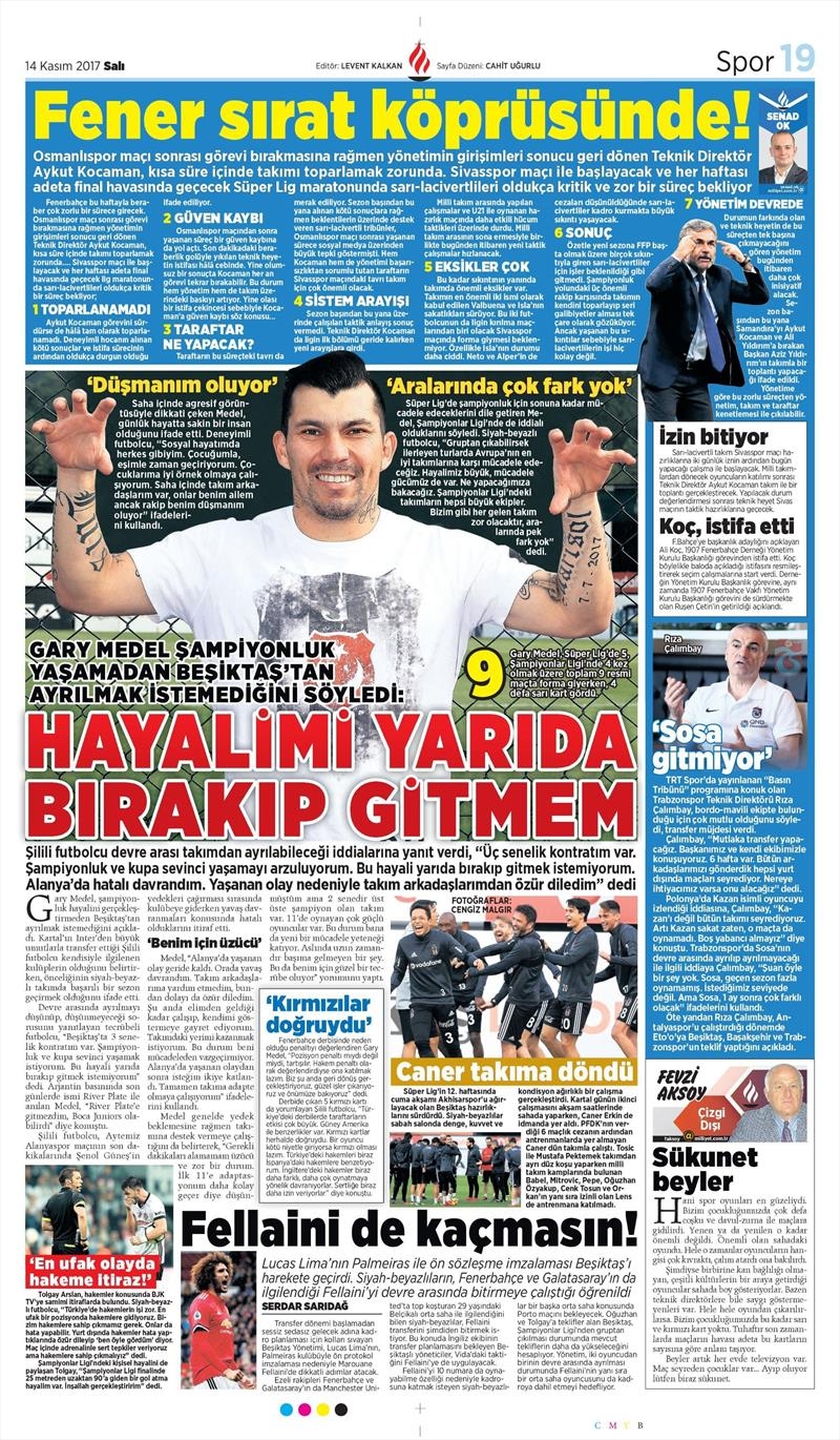 14 Kasım 2017 | Gazetelerin Beşiktaş Manşetleri - Görsel 7