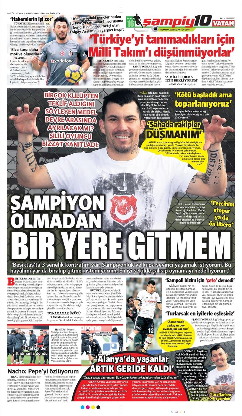 14 Kasım 2017 | Gazetelerin Beşiktaş Manşetleri - Görsel 9