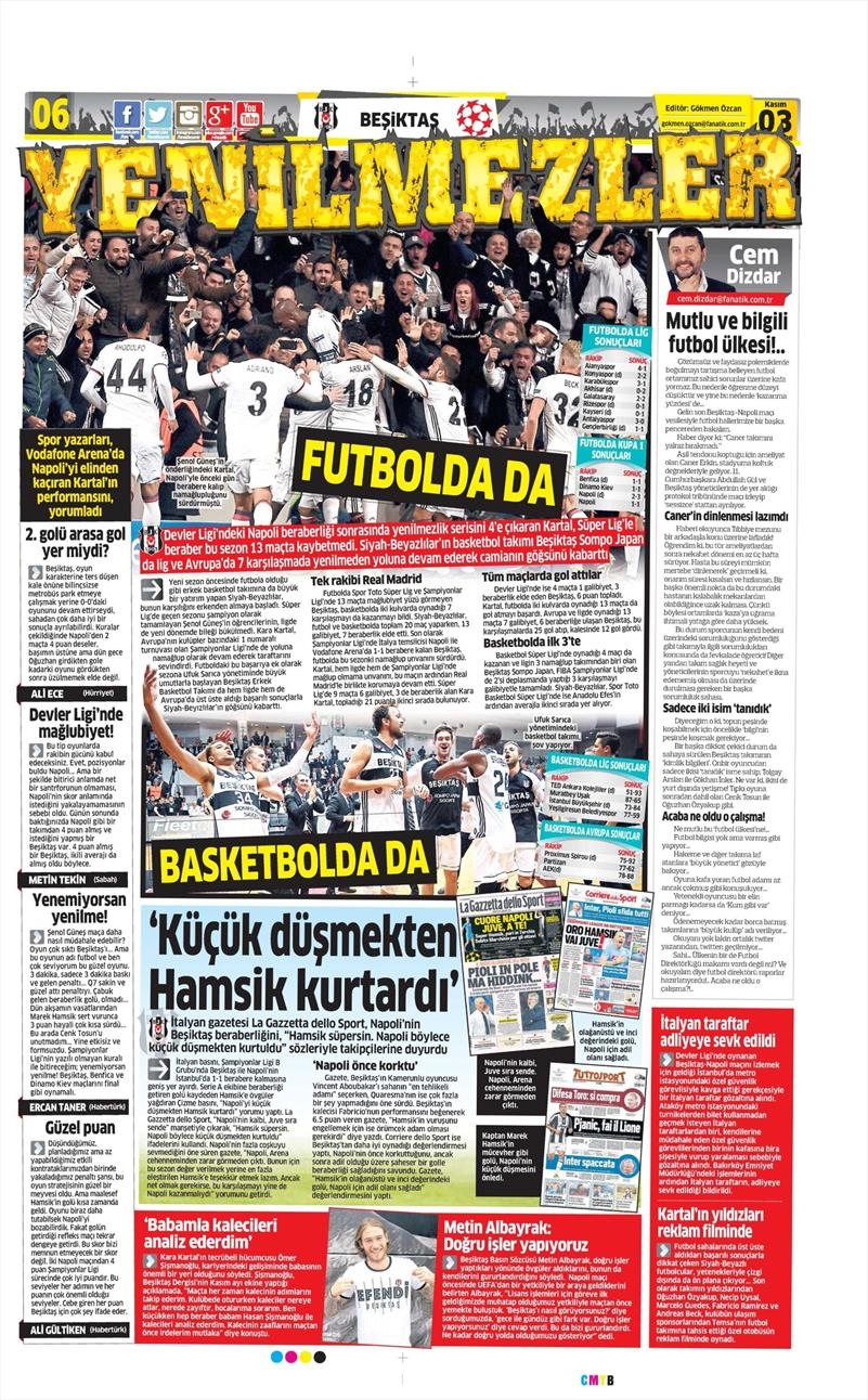 3 Kasım 2016 | Gazetelerin Beşiktaş sayfaları - Görsel 4