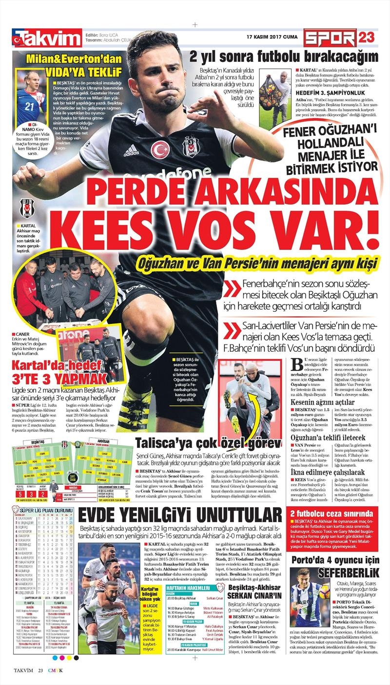 17 Kasım 2017 | Gazetelerin Beşiktaş Manşetleri - Görsel 10
