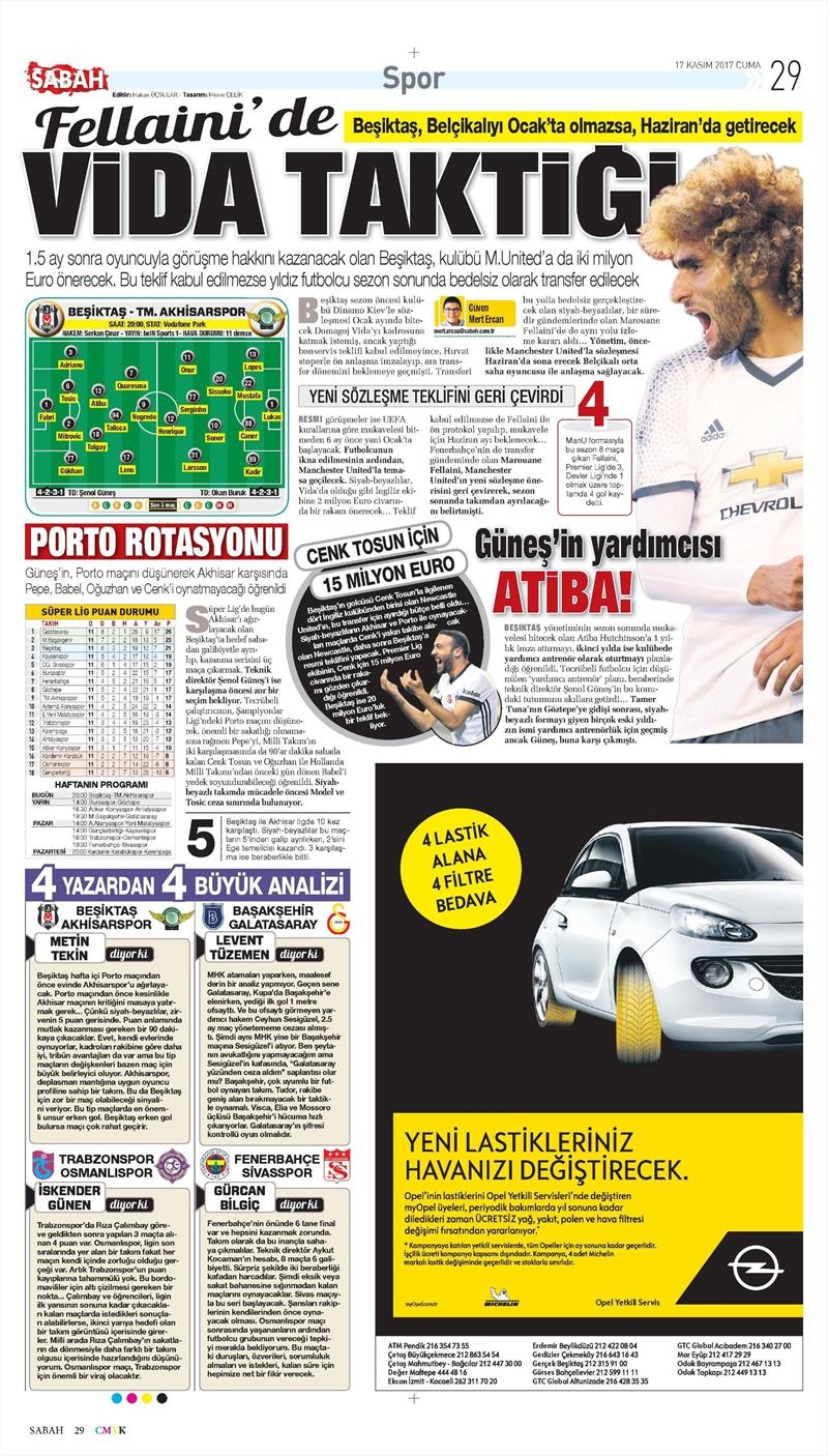 17 Kasım 2017 | Gazetelerin Beşiktaş Manşetleri - Görsel 8