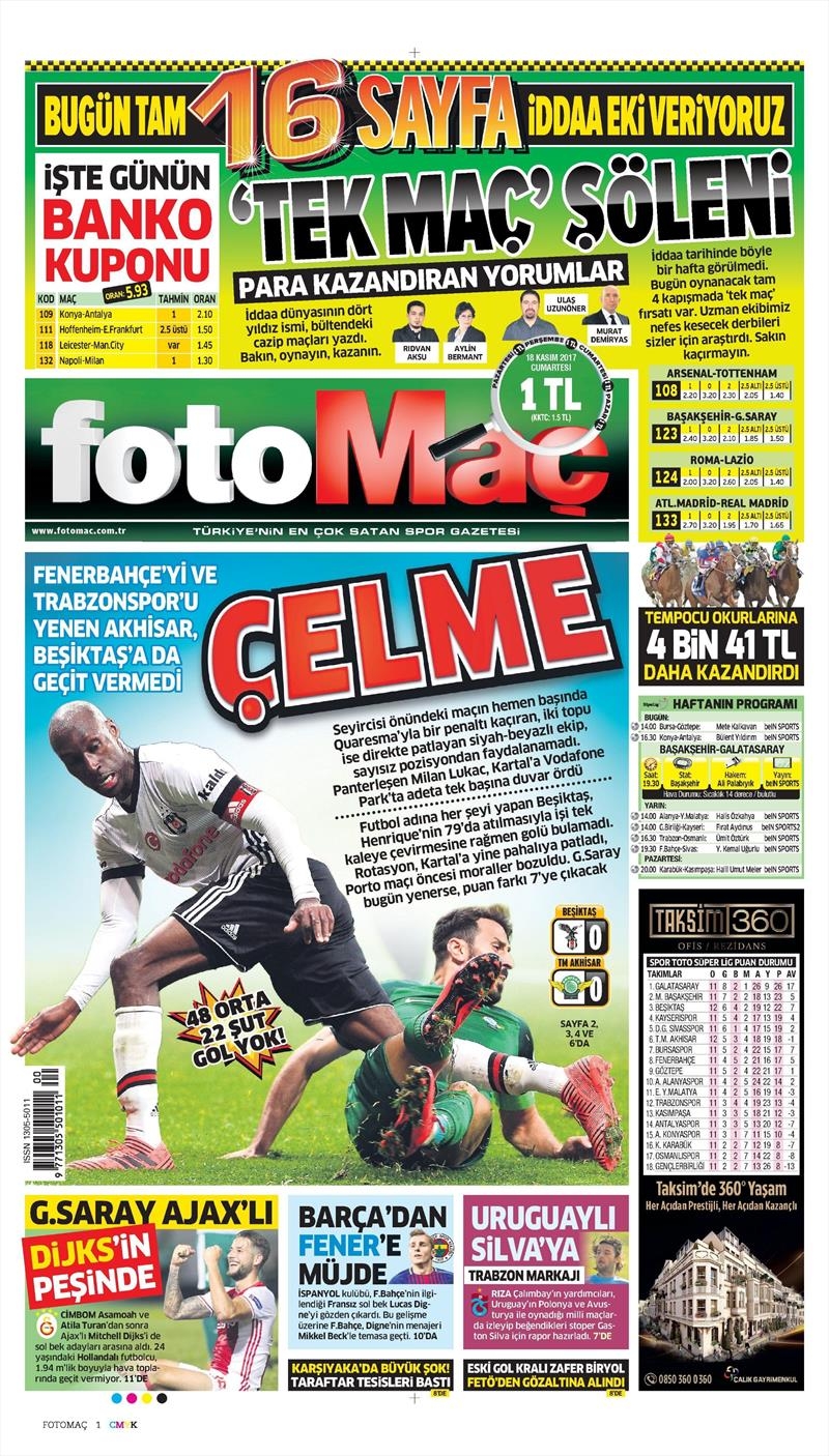 18 Kasım 2017 | Gazetelerin Beşiktaş Manşetleri - Görsel 5
