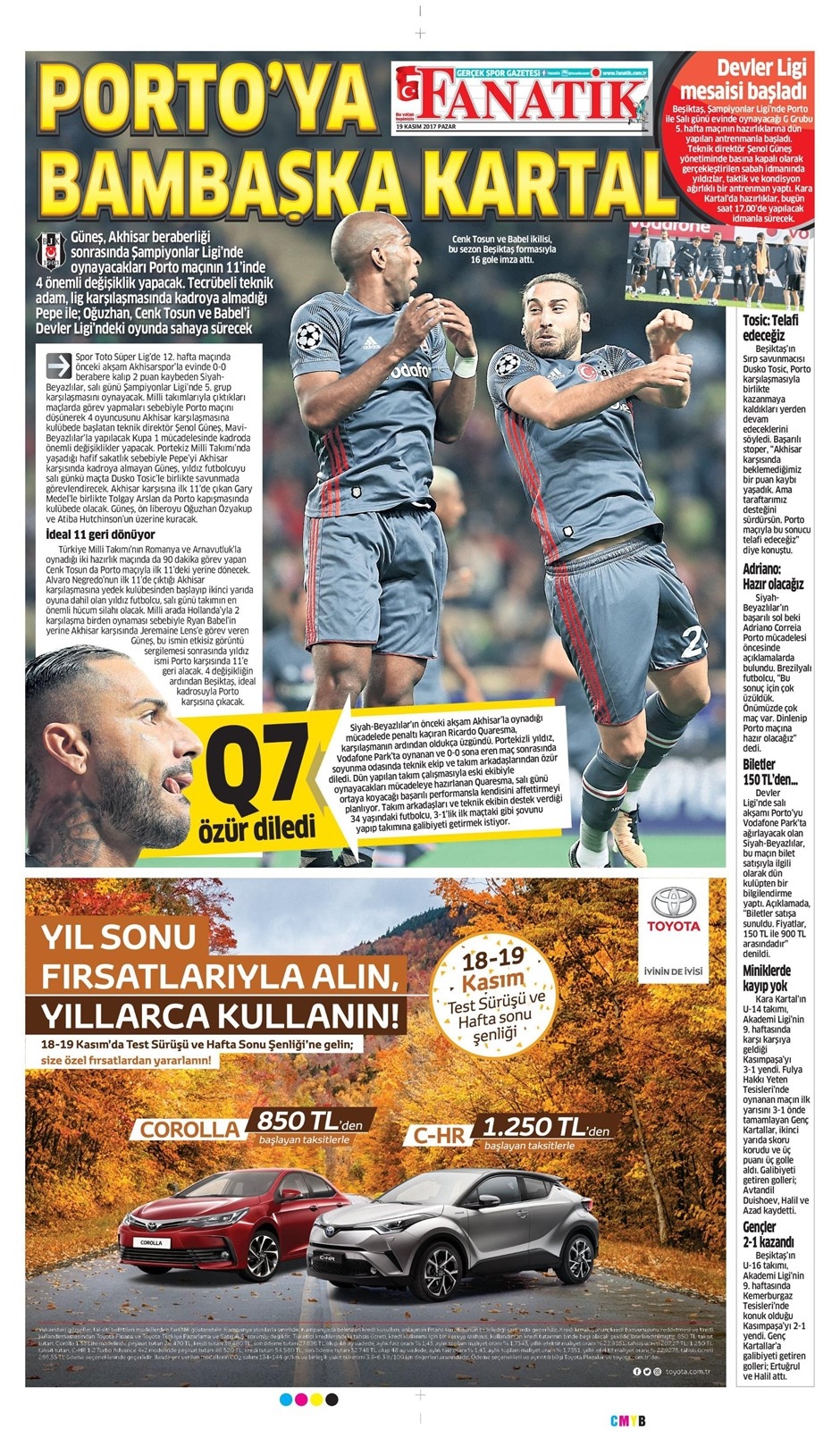 19 Kasım 2017 | Gazetelerin Beşiktaş Manşetleri - Görsel 2