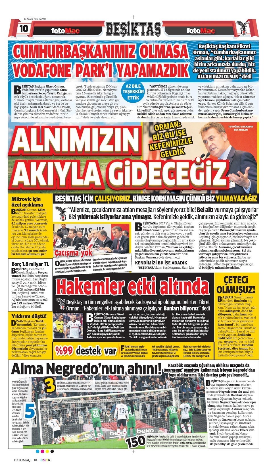 19 Kasım 2017 | Gazetelerin Beşiktaş Manşetleri - Görsel 3