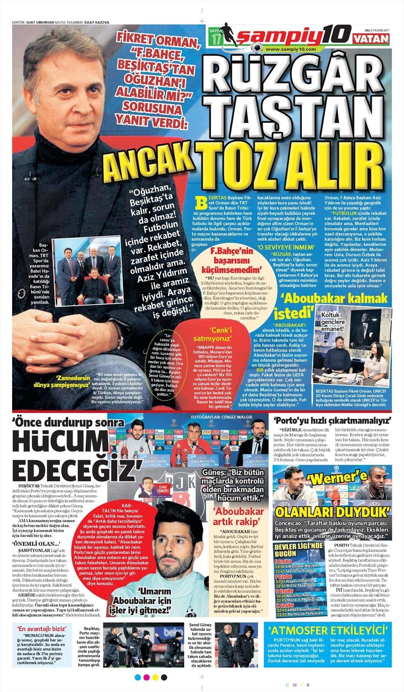 21 Kasım 2017 | Gazetelerin Beşiktaş Manşetleri - Görsel 15