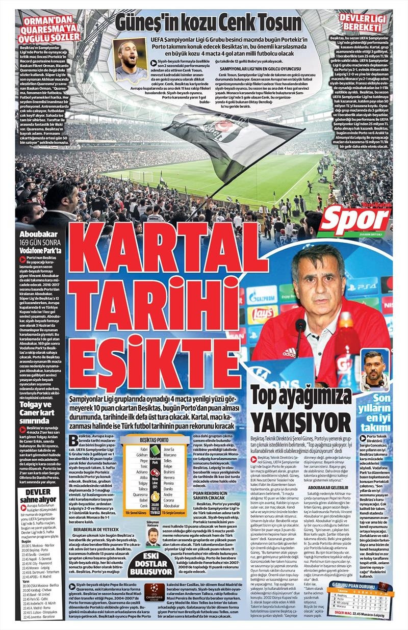 21 Kasım 2017 | Gazetelerin Beşiktaş Manşetleri - Görsel 16