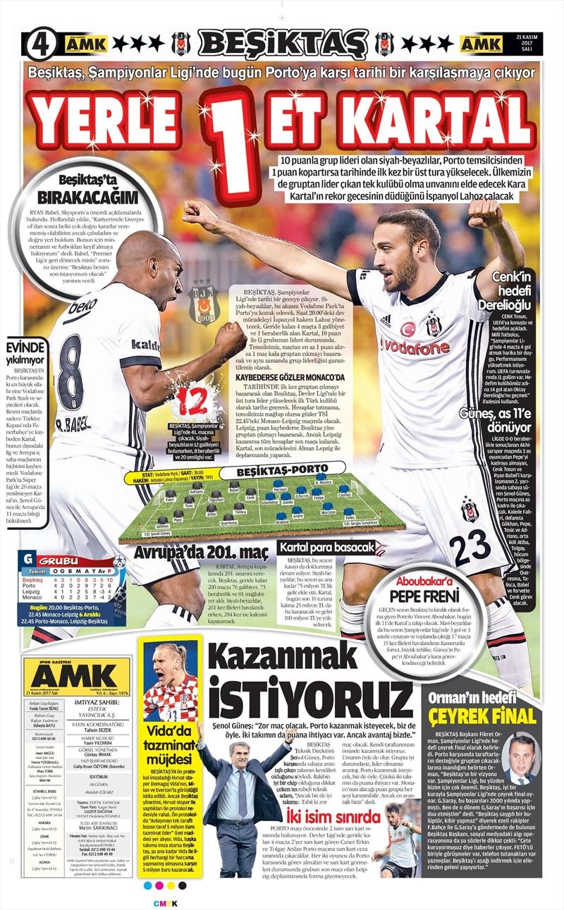 21 Kasım 2017 | Gazetelerin Beşiktaş Manşetleri - Görsel 8