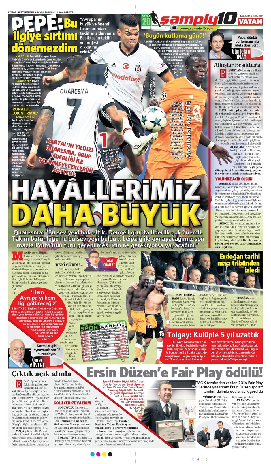 22 Kasım 2017 | Gazetelerin Beşiktaş Manşetleri - Görsel 12