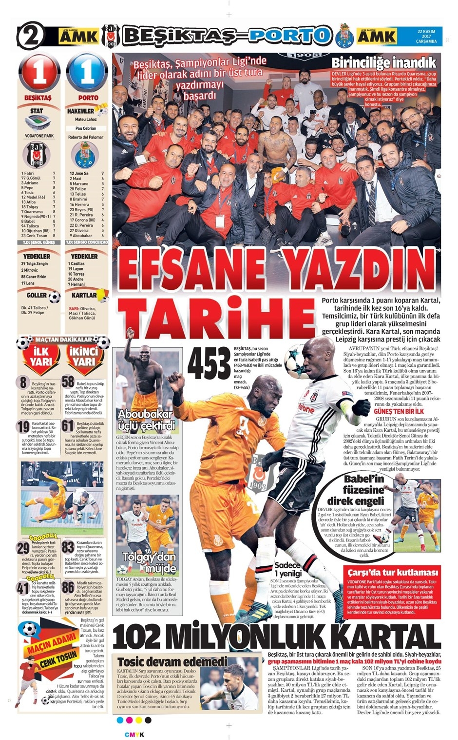 22 Kasım 2017 | Gazetelerin Beşiktaş Manşetleri - Görsel 3