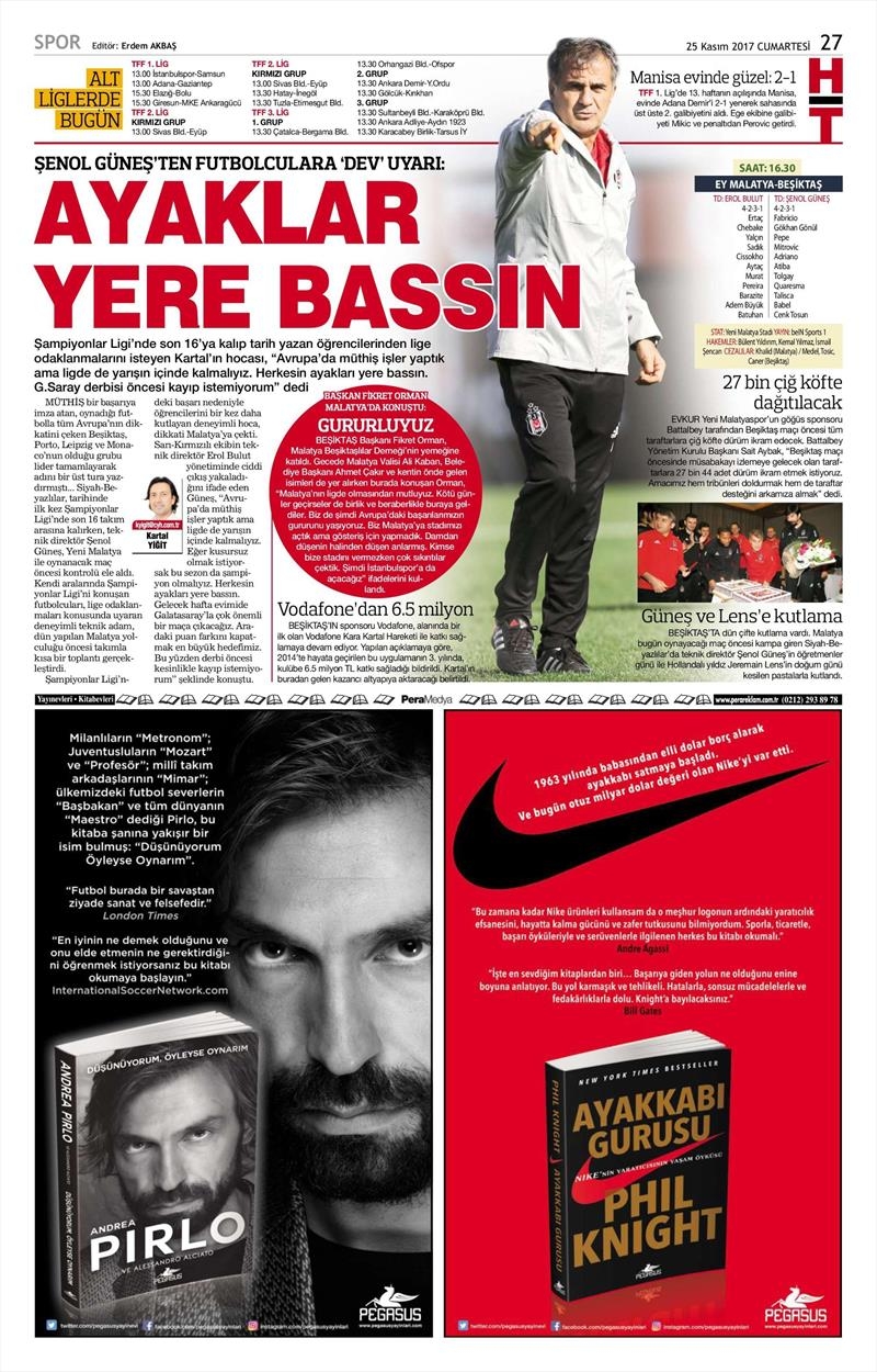 25 Kasım 2017 | Gazetelerin Beşiktaş Manşetleri - Görsel 5