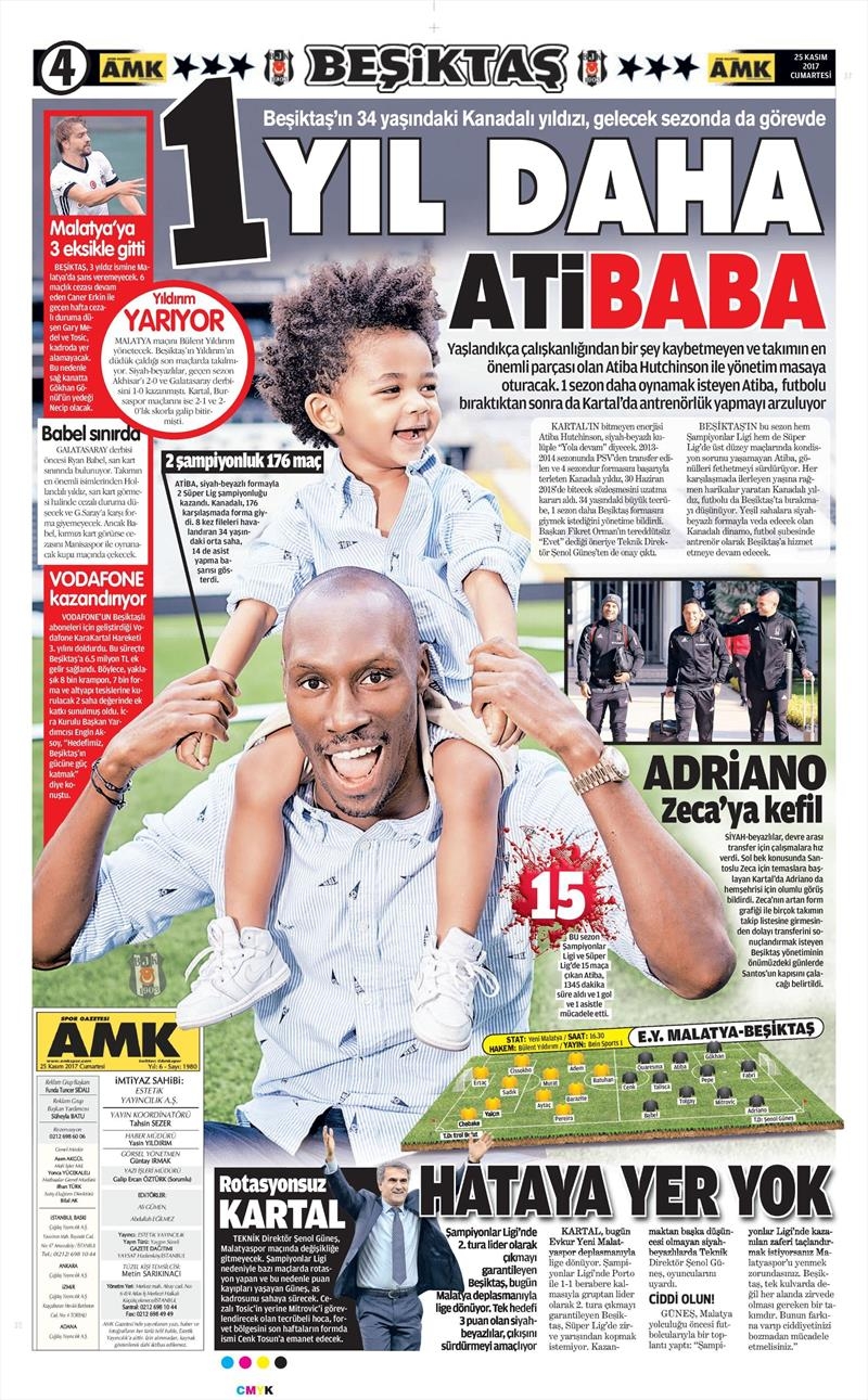 25 Kasım 2017 | Gazetelerin Beşiktaş Manşetleri - Görsel 8