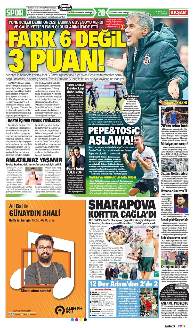 27 Kasım 2017 | Gazetelerin Beşiktaş Manşetleri - Görsel 4