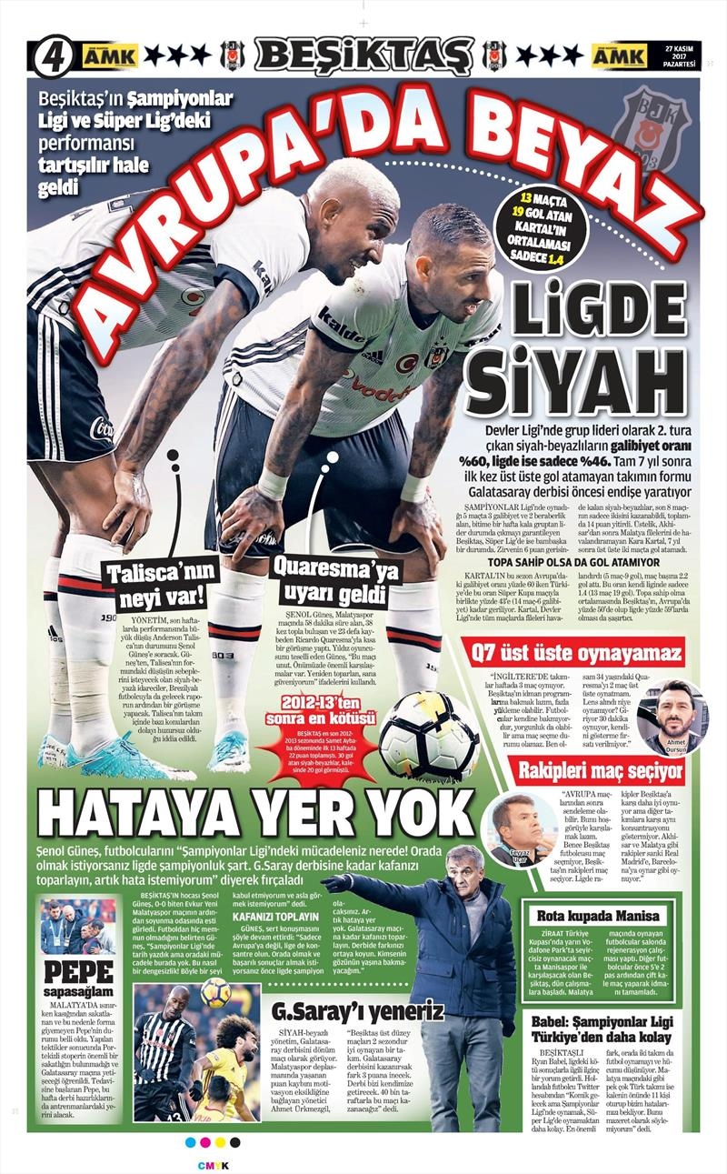 27 Kasım 2017 | Gazetelerin Beşiktaş Manşetleri - Görsel 5
