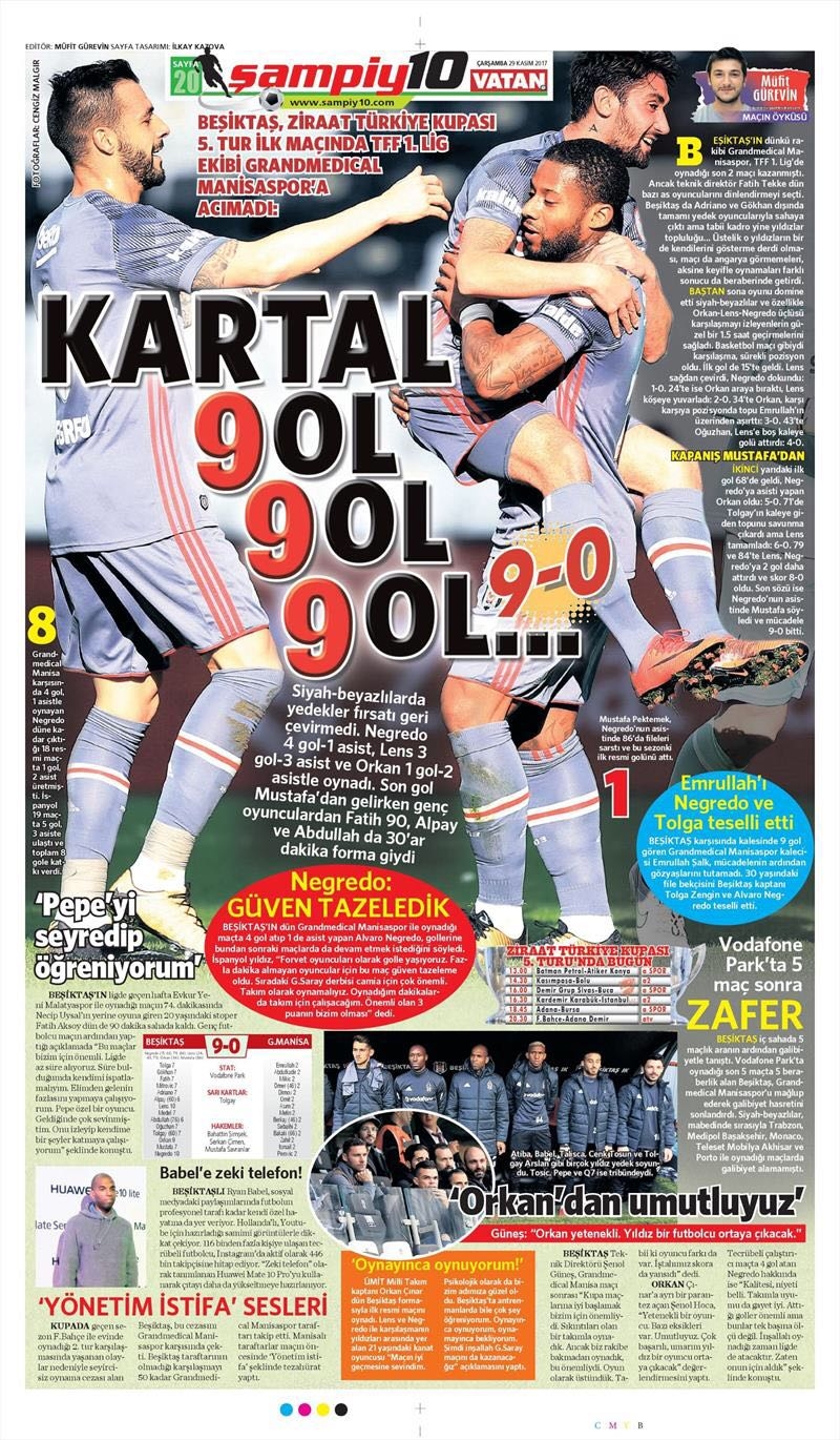 29 Kasım 2017 | Gazetelerin Beşiktaş Manşetleri - Görsel 8