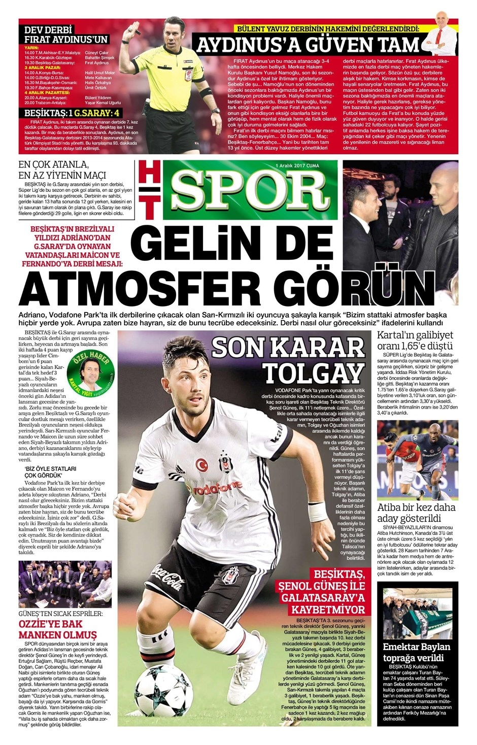 1 Aralık 2017 | Gazetelerin Beşiktaş Manşetleri - Görsel 2