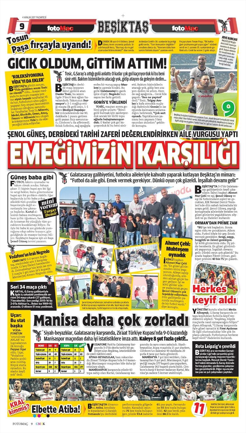 04 Aralık 2017 | Gazetelerin Beşiktaş Manşetleri - Görsel 6