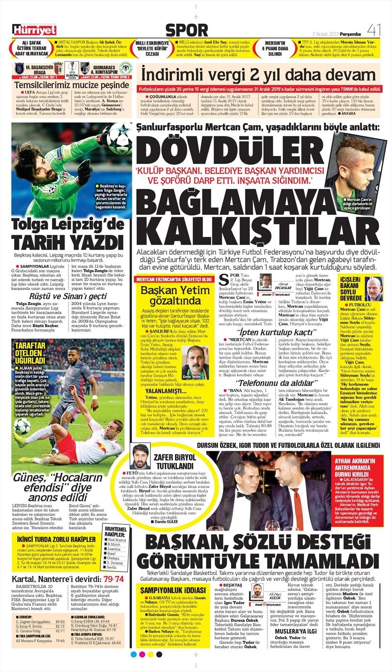 07 Kasım 2017 | Gazetelerin Beşiktaş Manşetleri - Görsel 15