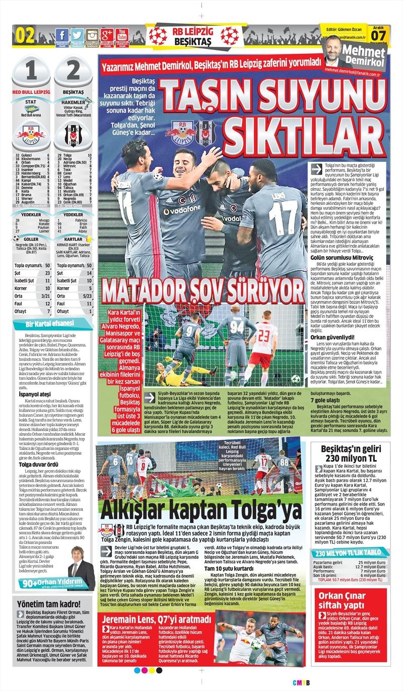 07 Kasım 2017 | Gazetelerin Beşiktaş Manşetleri - Görsel 6