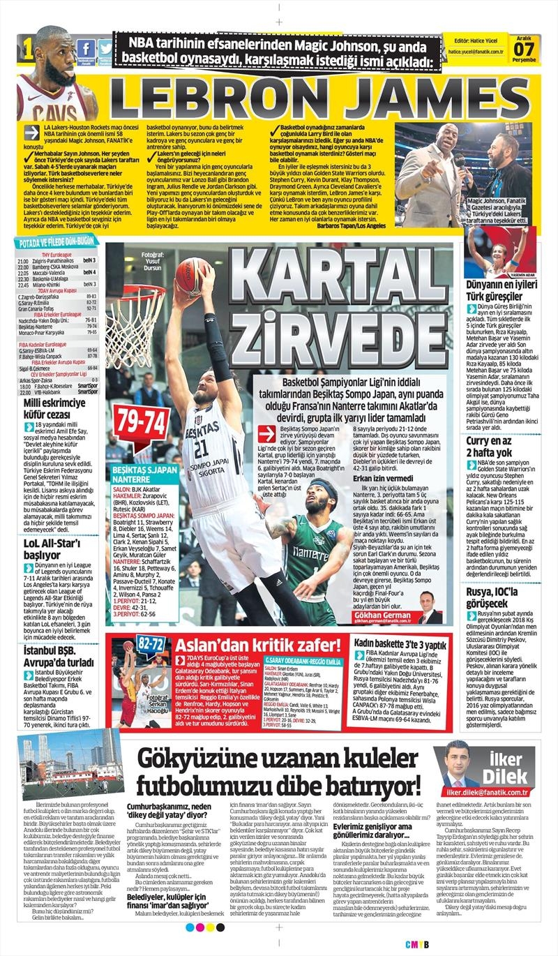 07 Kasım 2017 | Gazetelerin Beşiktaş Manşetleri - Görsel 9