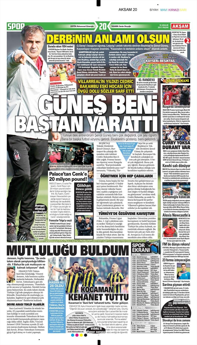 10 Aralık 2017 | Gazetelerin Beşiktaş Manşetleri - Görsel 3