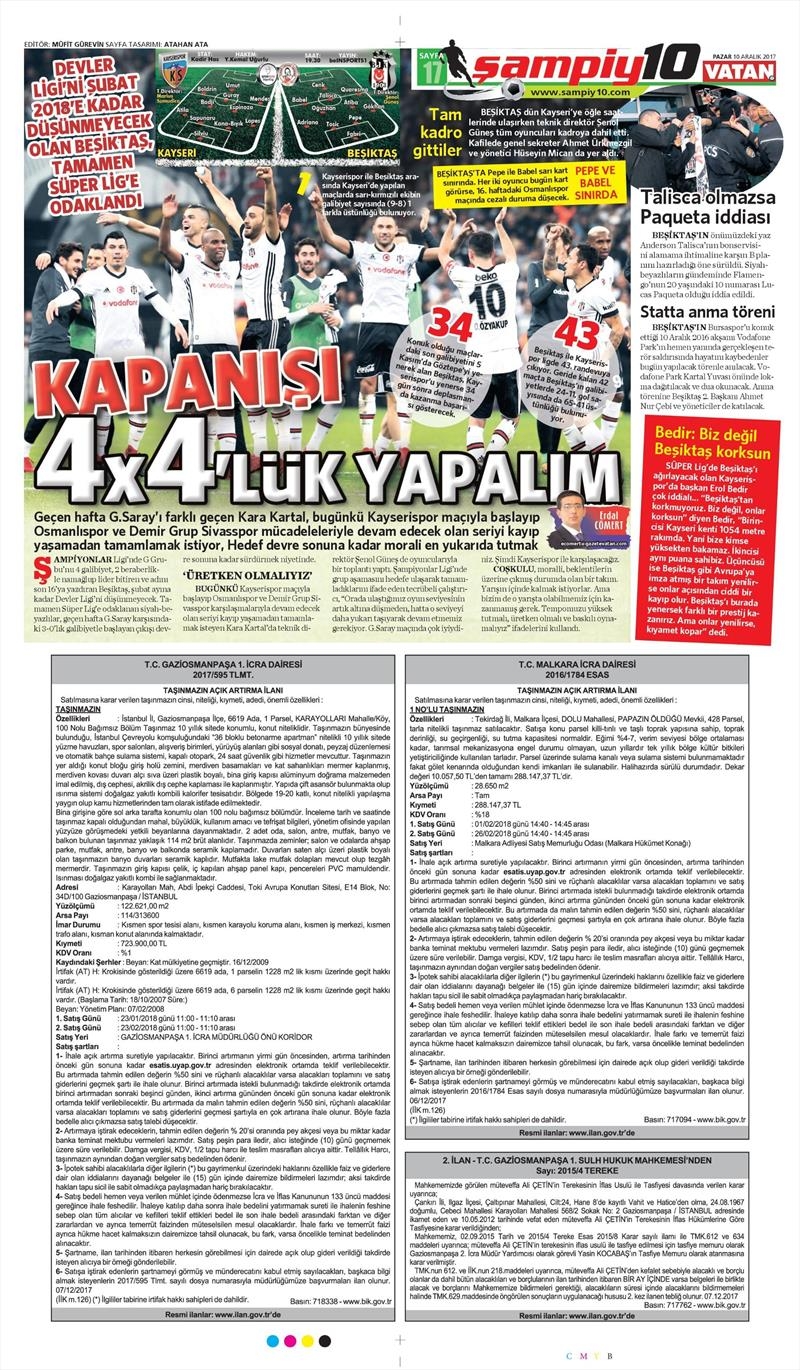 10 Aralık 2017 | Gazetelerin Beşiktaş Manşetleri - Görsel 5