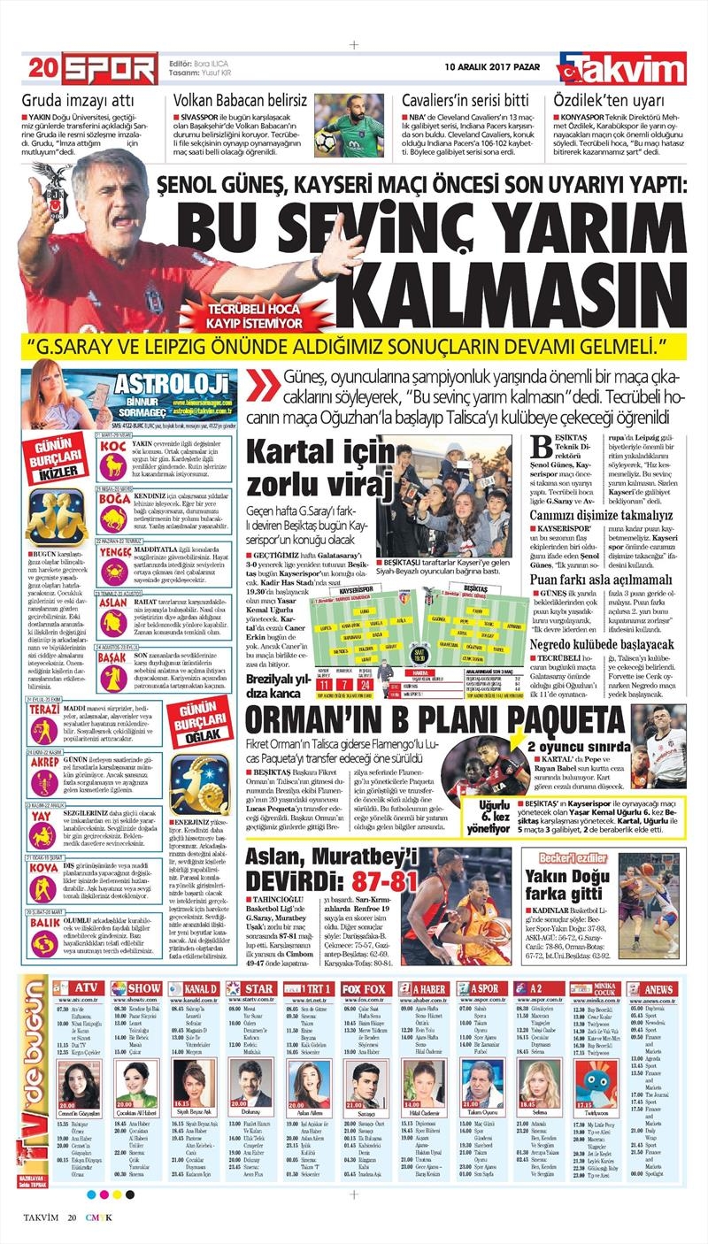 10 Aralık 2017 | Gazetelerin Beşiktaş Manşetleri - Görsel 7