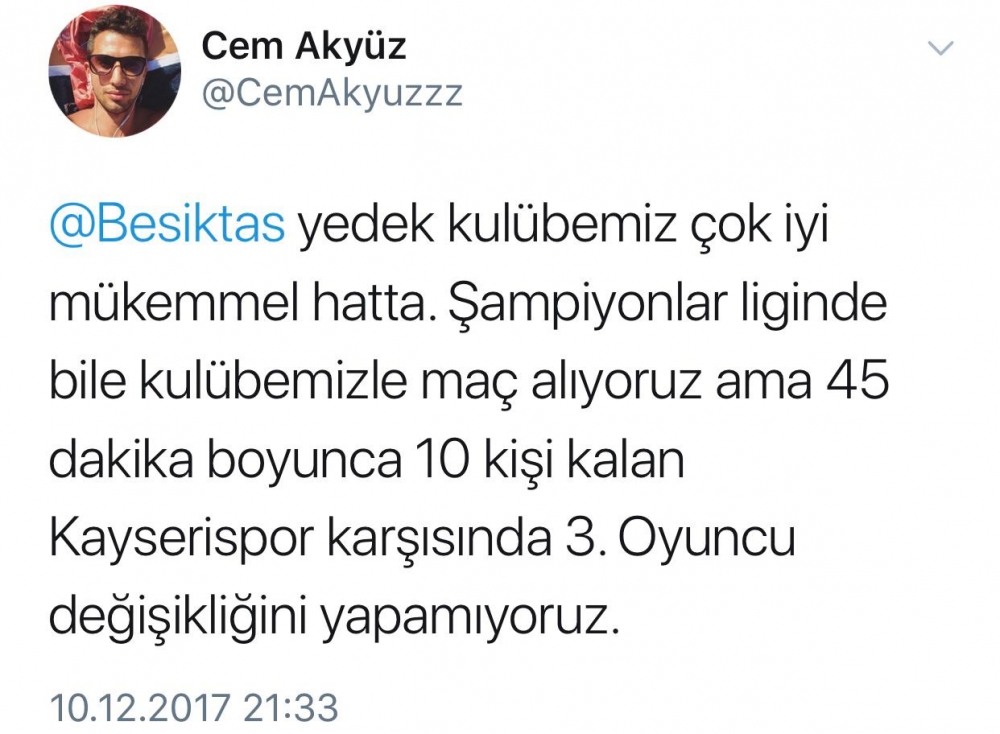 Beşiktaş taraftarının Şenol Güneş’in 3. oyuncu değişikliği yapmamasına tepkisi! - Görsel 6