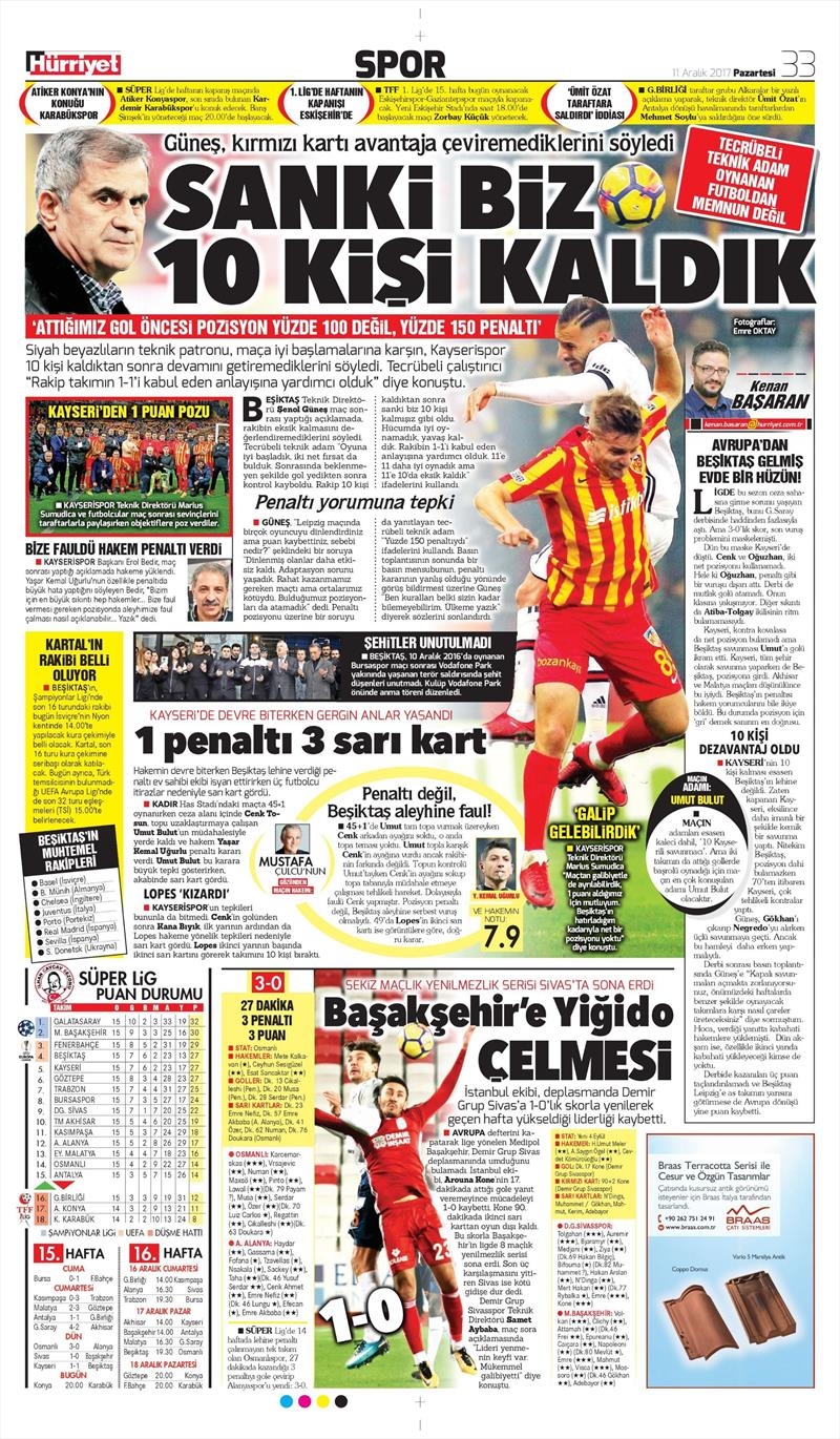 11 Aralık 2017 | Gazetelerin Beşiktaş Manşetleri - Görsel 15