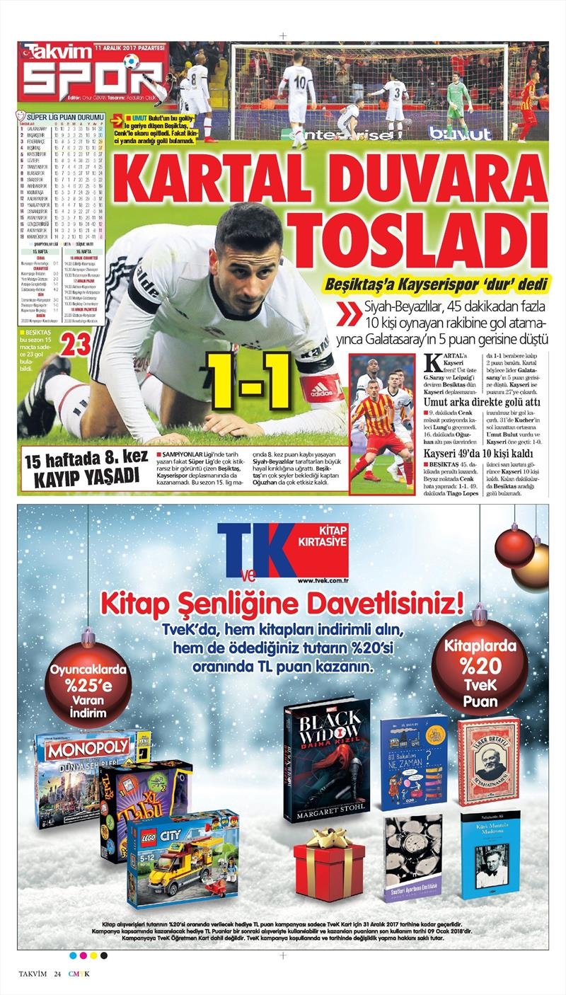 11 Aralık 2017 | Gazetelerin Beşiktaş Manşetleri - Görsel 24