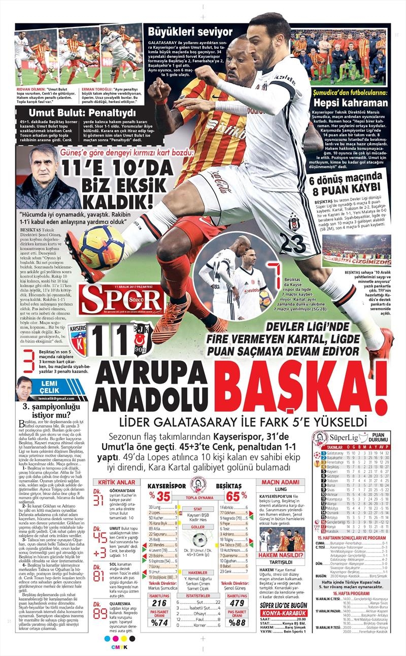 11 Aralık 2017 | Gazetelerin Beşiktaş Manşetleri - Görsel 27