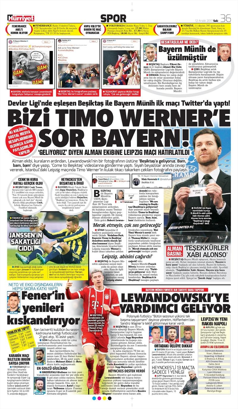 12 Aralık 2017 | Gazetelerin Beşiktaş Manşetleri - Görsel 10