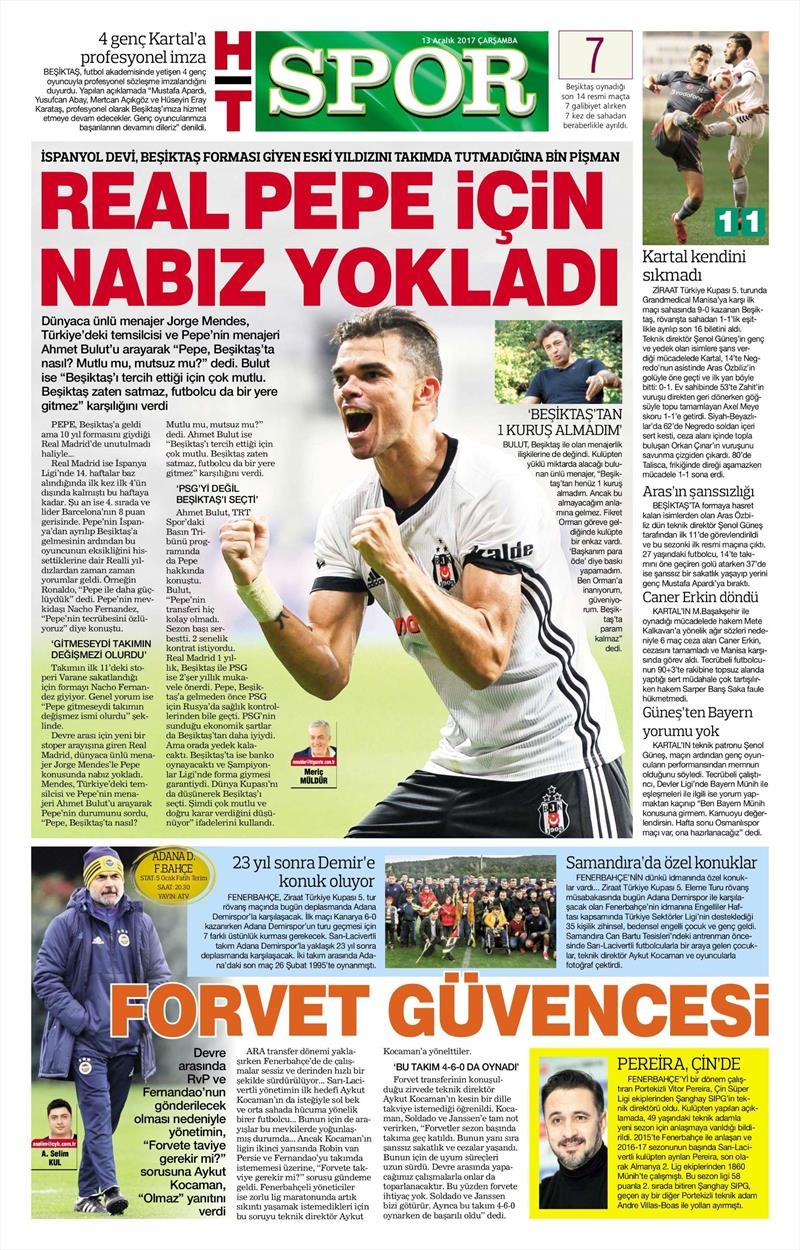 13 Aralık 2017 | Gazetelerin Beşiktaş Manşetleri - Görsel 6
