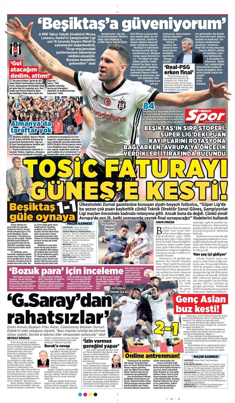 13 Aralık 2017 | Gazetelerin Beşiktaş Manşetleri - Görsel 7
