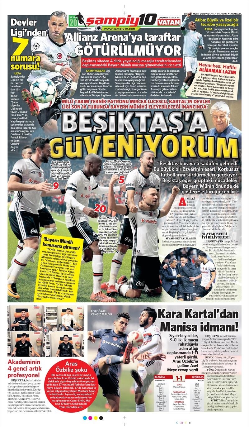 13 Aralık 2017 | Gazetelerin Beşiktaş Manşetleri - Görsel 8
