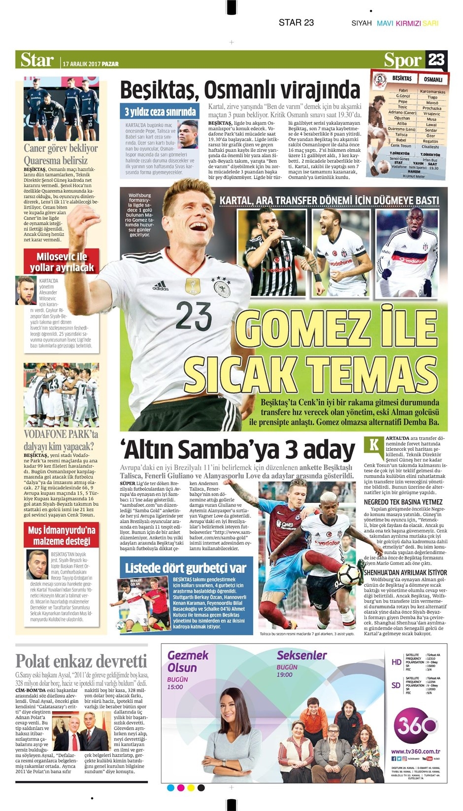 17 Aralık 2017 | Gazetelerin Beşiktaş Manşetleri - Görsel 2