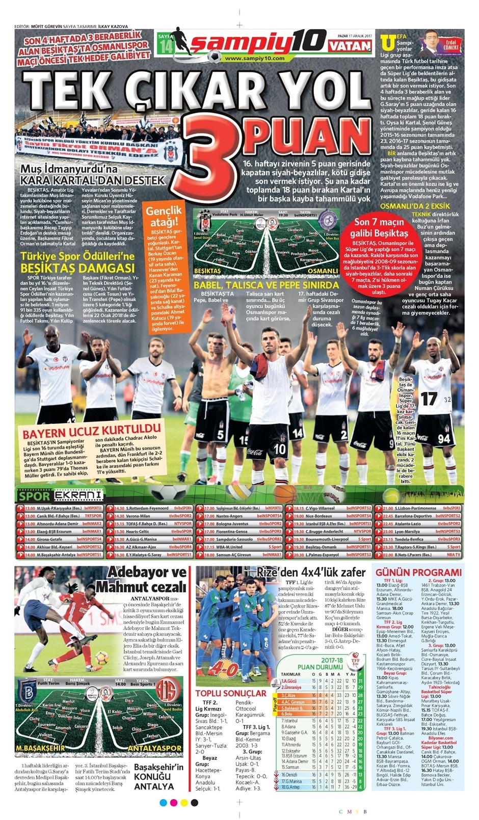 17 Aralık 2017 | Gazetelerin Beşiktaş Manşetleri - Görsel 3