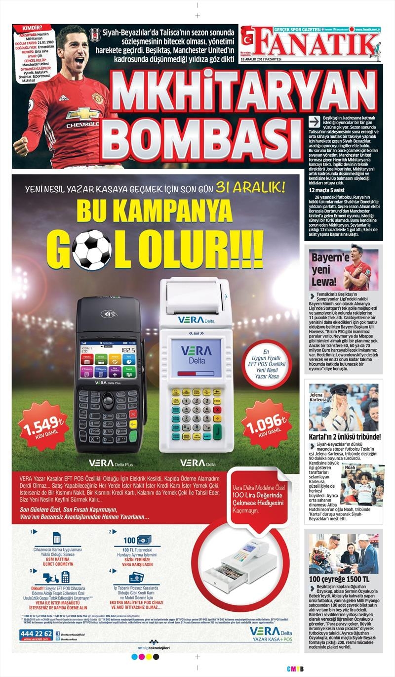 18 Aralık 2017 | Gazetelerin Beşiktaş Manşetleri - Görsel 3