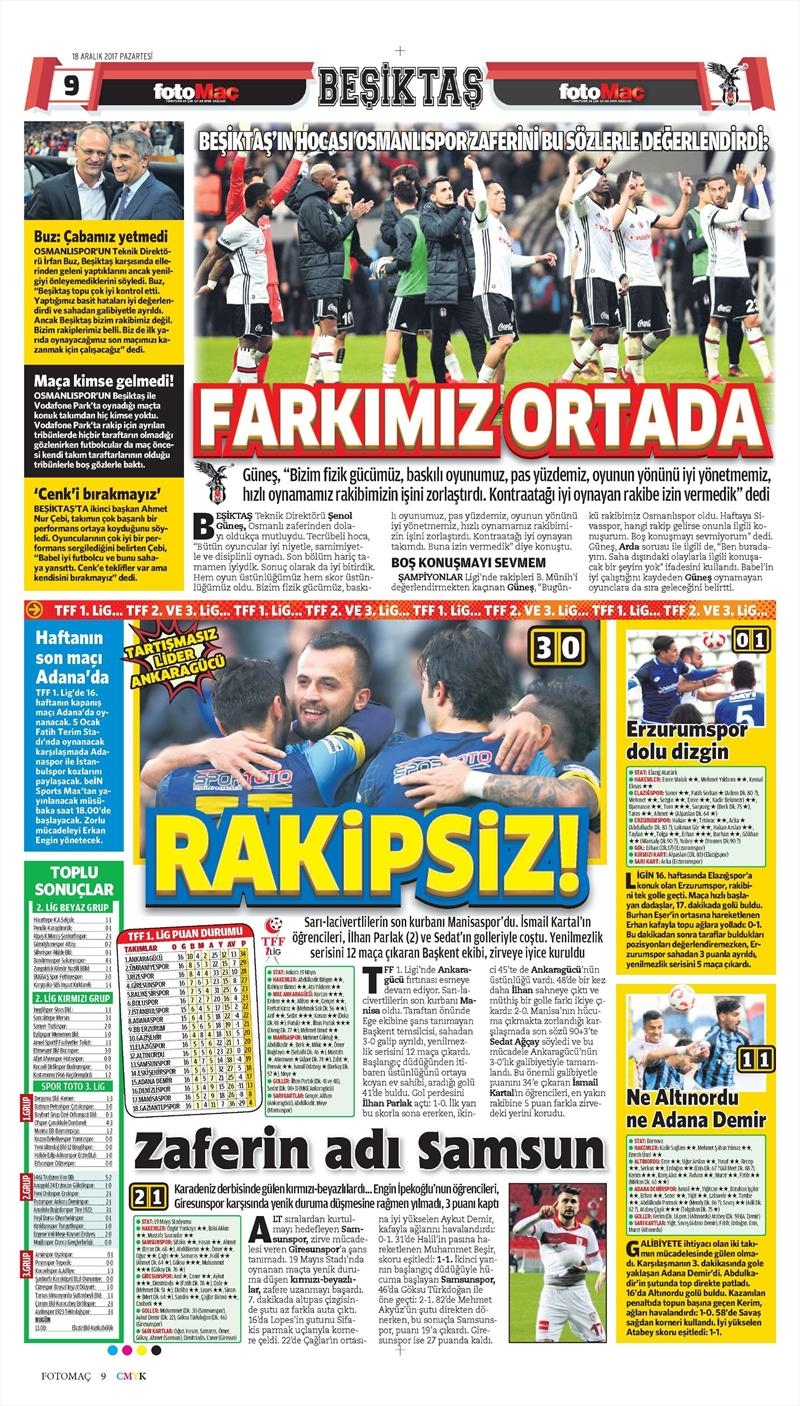 18 Aralık 2017 | Gazetelerin Beşiktaş Manşetleri - Görsel 5