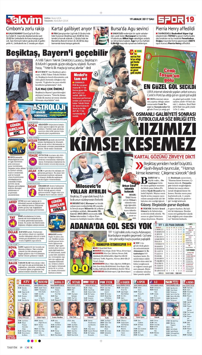19 Aralık 2017 | Gazetelerin Beşiktaş Manşetleri - Görsel 6