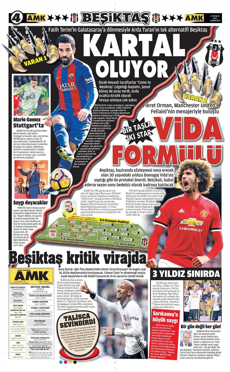 23 Aralık 2017 | Gazetelerin Beşiktaş Manşetleri - Görsel 5