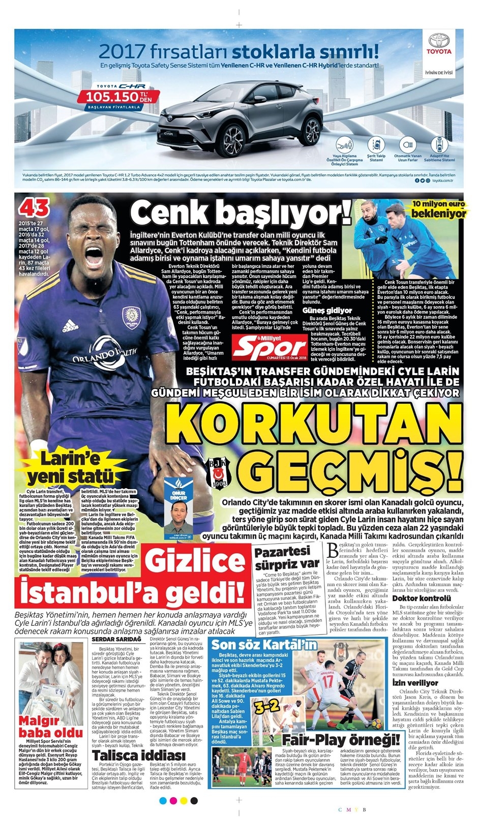 13 Ocak 2018 | Gazetelerin Beşiktaş Manşetleri - Görsel 3