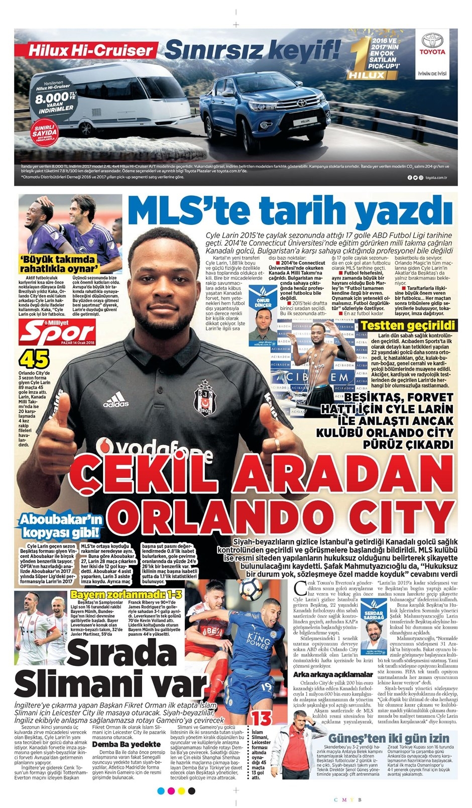 14 Ocak 2018 | Gazetelerin Beşiktaş Manşetleri - Görsel 1